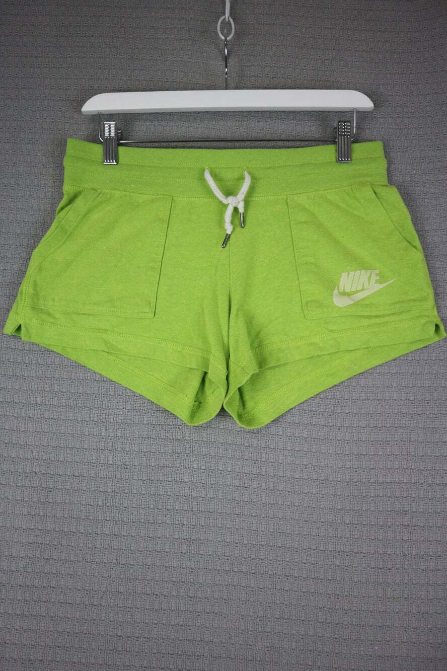 Nike Lime Green Drawstring Sweatshorts Size Small Gym Sportswear Lounge